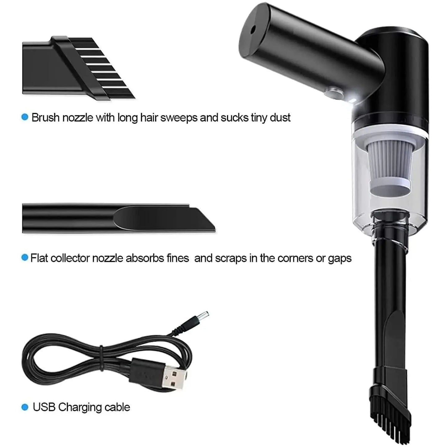 2 in 1 Vacuum Cleaner-Handheld Vacuum Car Cleaner Air Duster Wireless Rechargeable Home